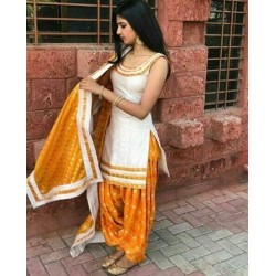 Haldi Special Silk Fabric Punjabi Patiala Suit